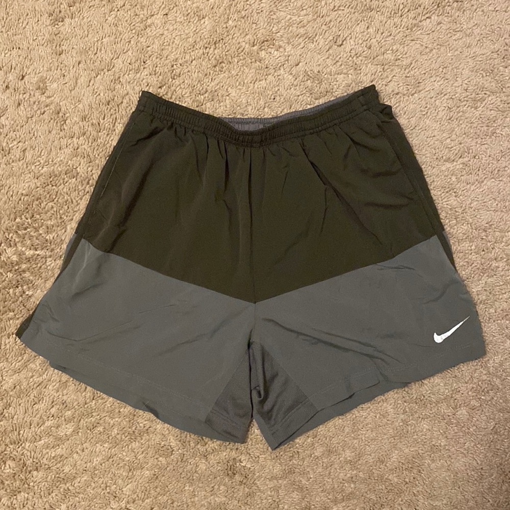Two Tone (Green and Grey) Nike Dri Fit Running Shorts